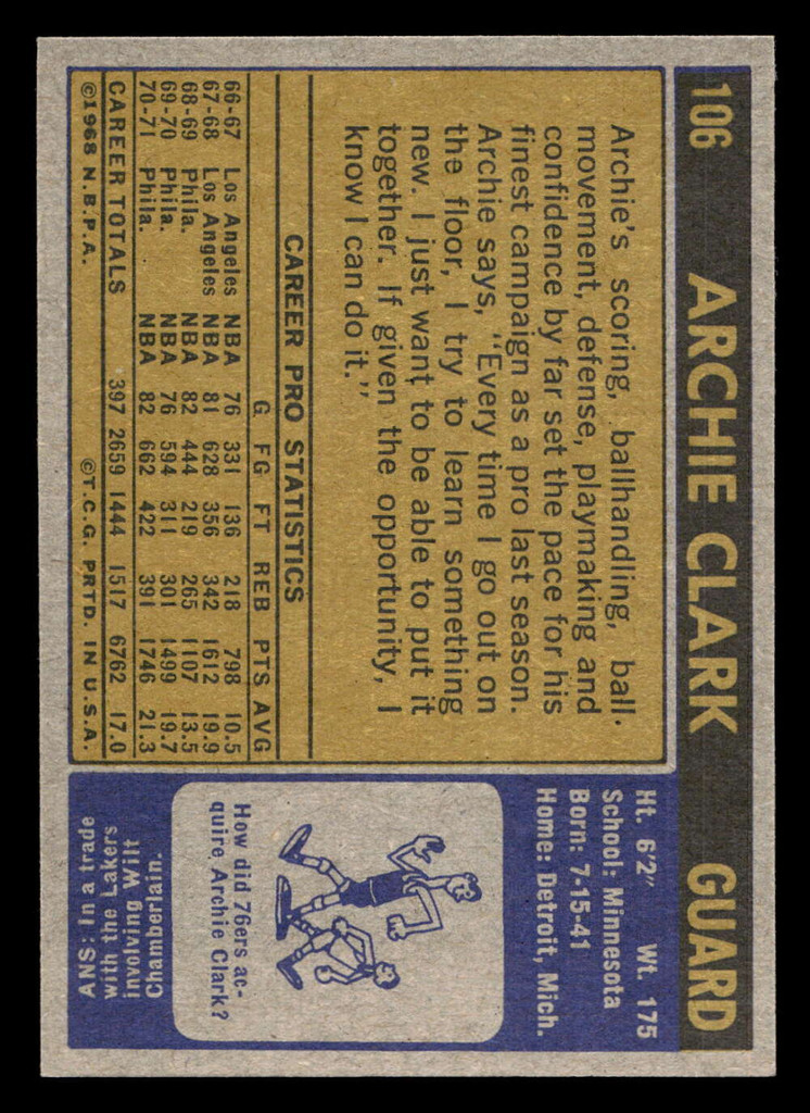 1971-72 Topps #106 Archie Clark DP Near Mint  ID: 436968