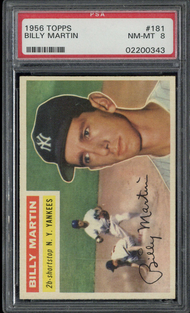 1956 Topps #181 Billy Martin PSA 8 NM-Mint Yankees