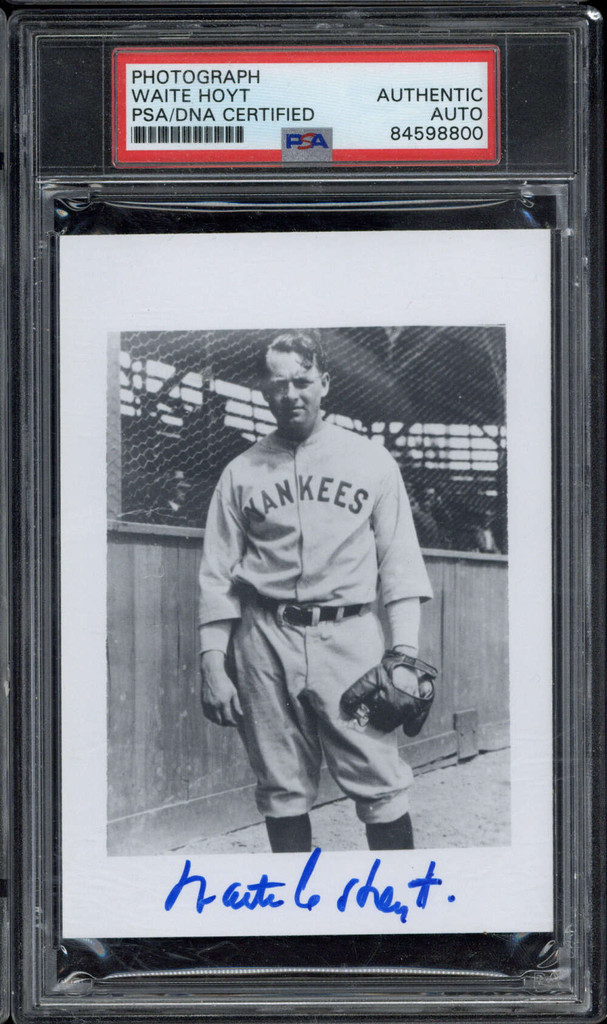 Waite Hoyt Photograph Signed Auto PSA/DNA Slabbed Yankees