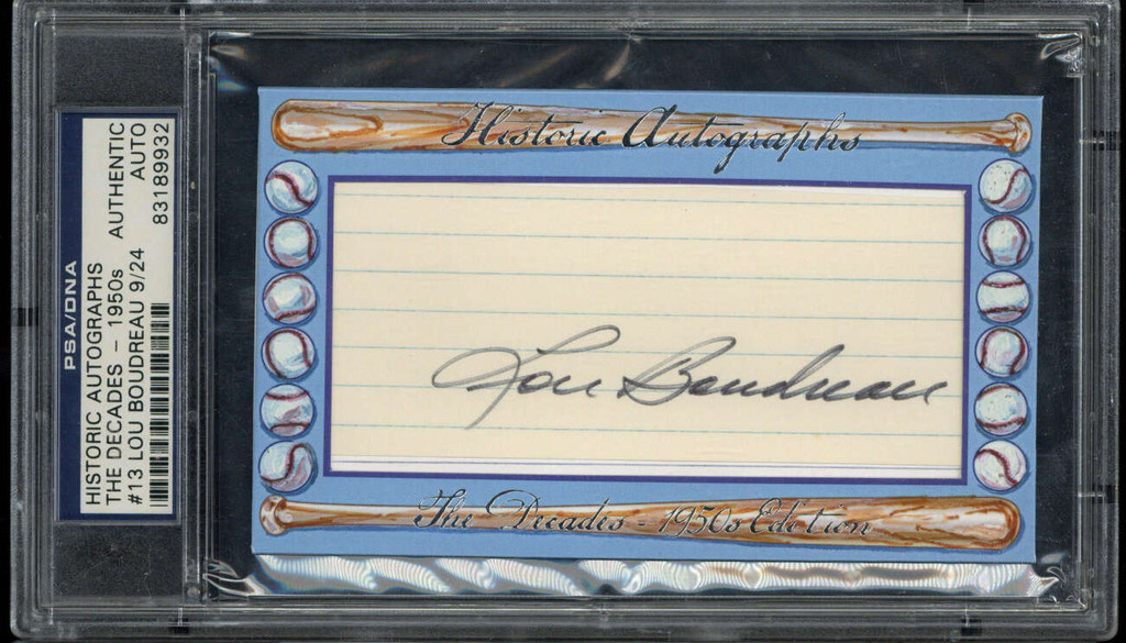 Lou Boudreau Historic Autographs Signed Auto PSA/DNA Slabbed