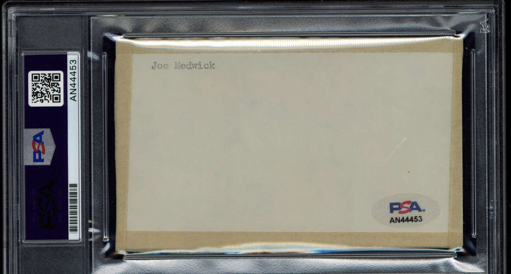 Joe Medwick Index Card Signed Auto PSA/DNA Slabbed Cardinals