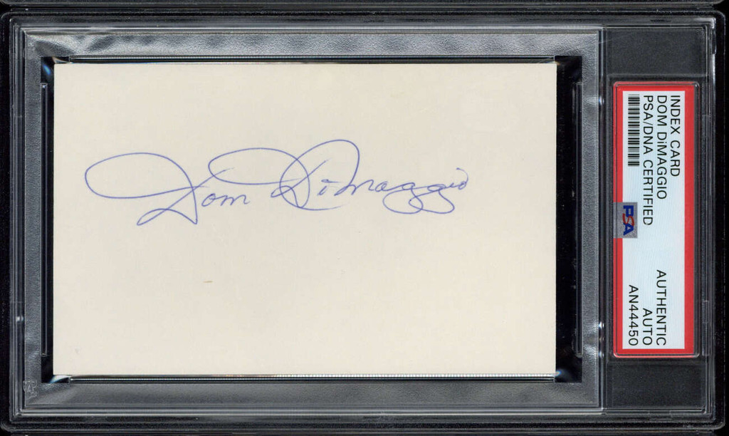 Dom DiMaggio Index Card Signed Auto PSA/DNA Slabbed Red Sox