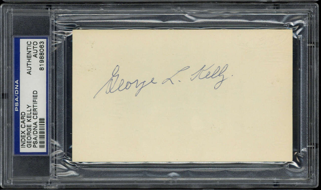 George Kelly Index Card Signed Auto PSA/DNA Slabbed Giants