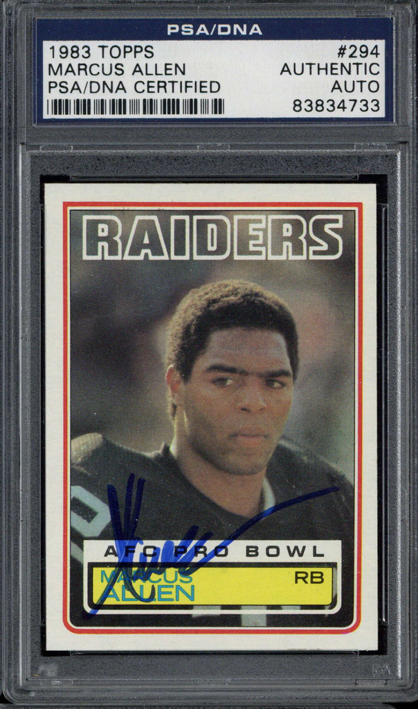 Marcus Allen 1983 Topps #294 Signed Auto PSA/DNA Slabbed Raiders RC