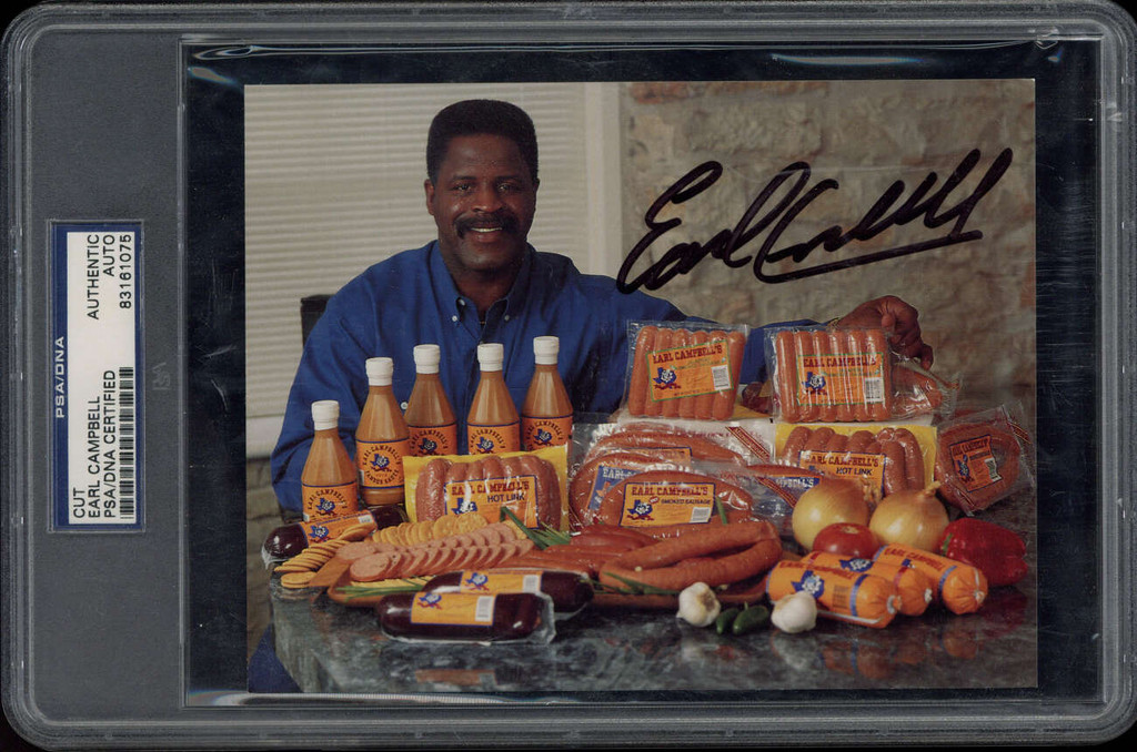Earl Campbell Cut Signature Signed Auto PSA/DNA Authenticated Ad Card