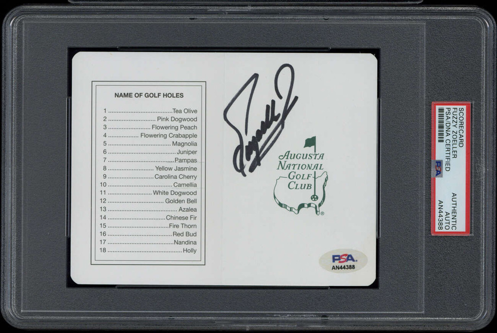 Fuzzy Zoeller Masters Scorecard Signed Auto PSA/DNA Authenticated