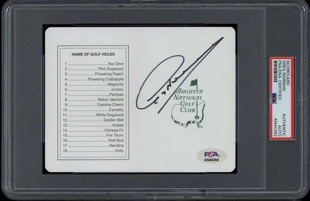 Greg Norman Masters Scorecard Signed Auto PSA/DNA Authenticated