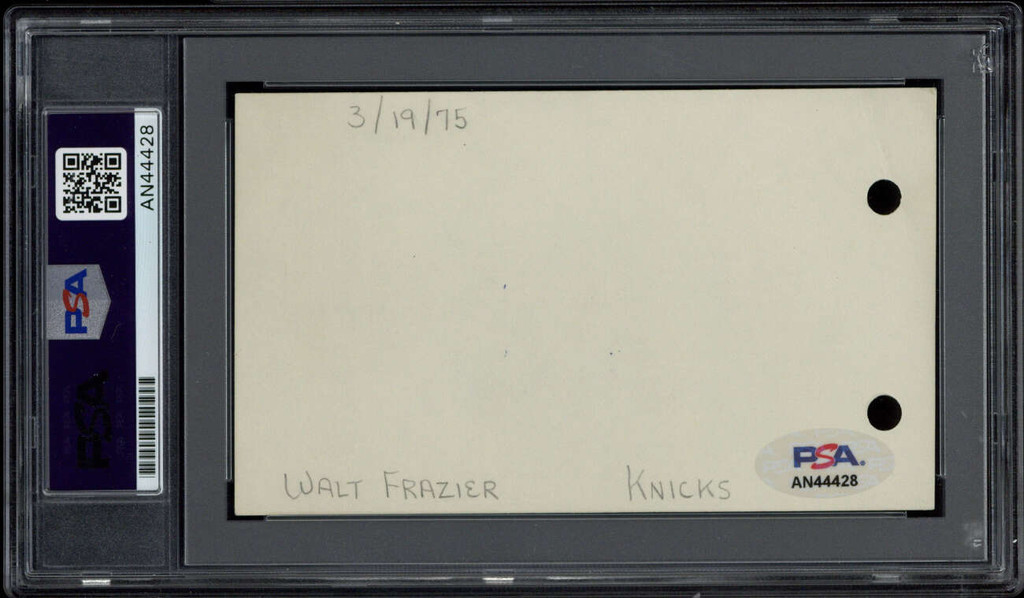 Walt Frazier Index Card Signed Auto PSA/DNA Authenticated Knicks