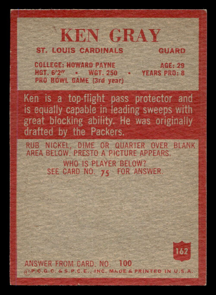 1965 Philadelphia #162 Ken Gray Ex-Mint  ID: 446136