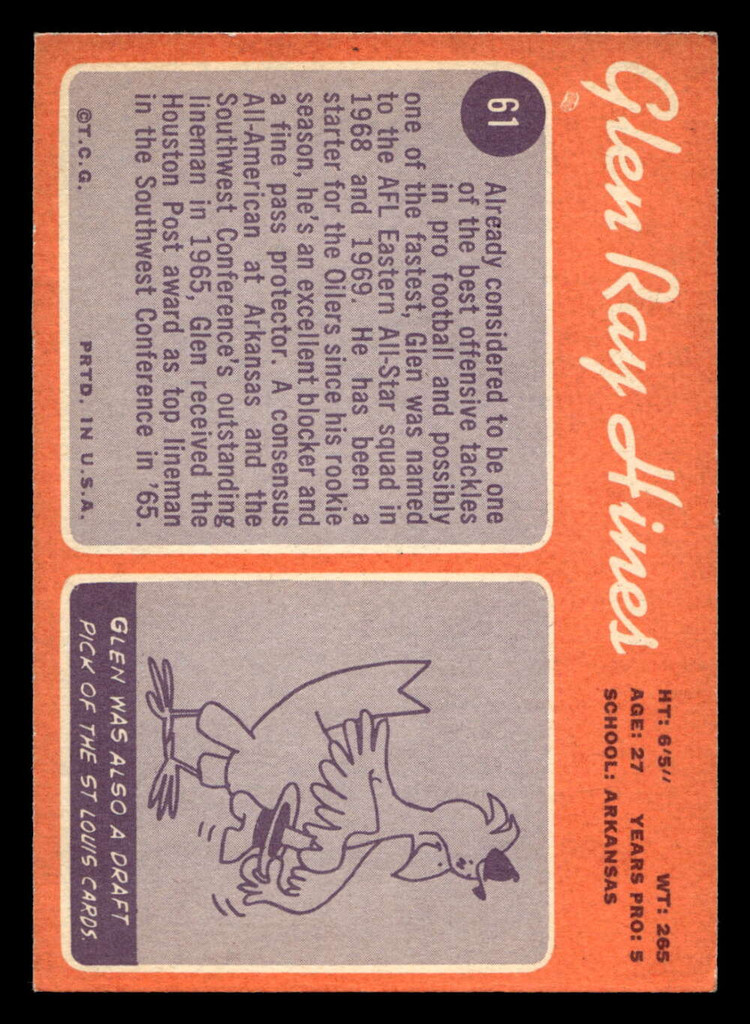 1970 Topps #61 Glen Ray Hines Ex-Mint RC Rookie  ID: 447248