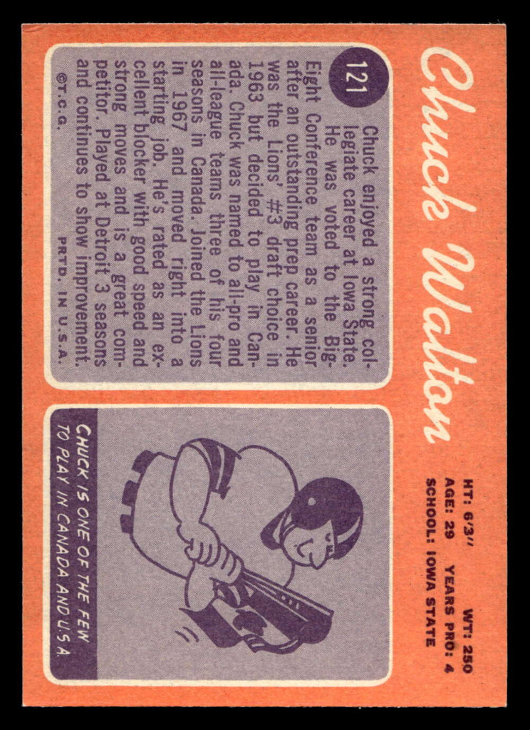 1970 Topps #121 Chuck Walton Ex-Mint RC Rookie  ID: 447426