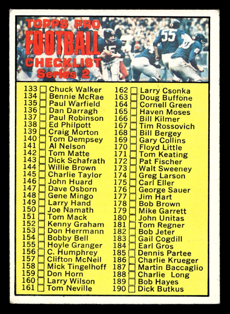 1970 Topps #132 Checklist 133-263 DP Very Good  ID: 447458
