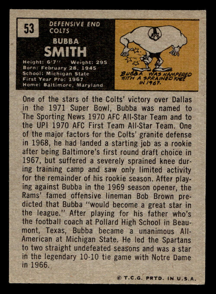 1971 Topps #53 Bubba Smith Excellent+  ID: 447987