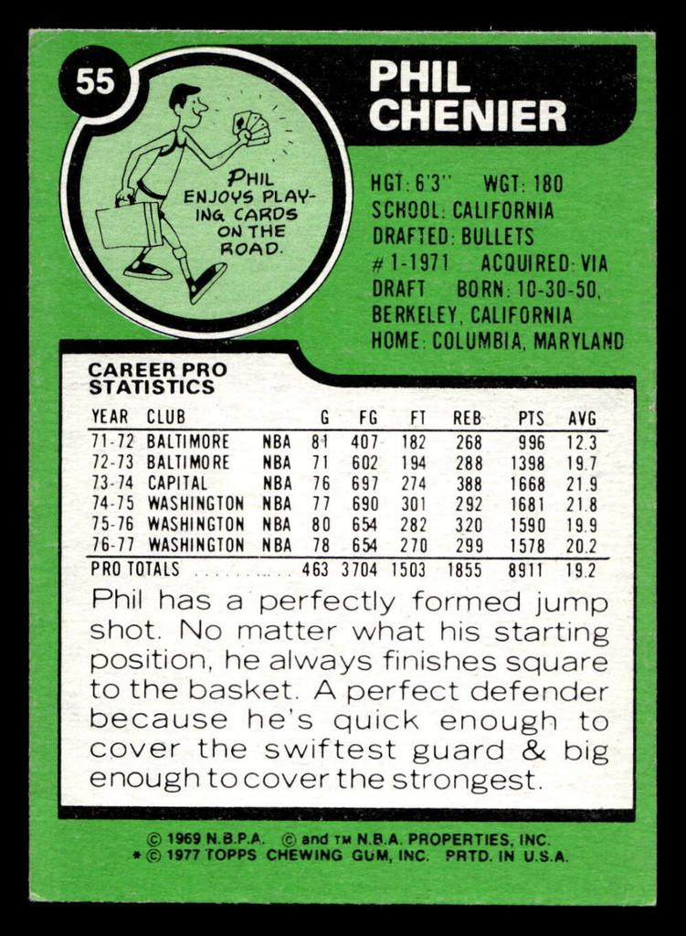 1977-78 Topps #55 Phil Chenier Ex-Mint  ID: 451057