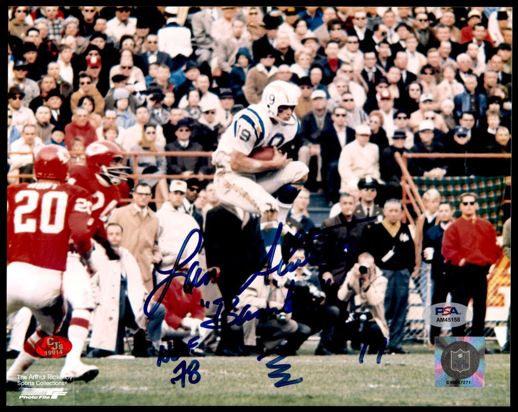 Lance Alworth 8x10 Photo Signed Auto PSA/DNA Authenticated Chargers "Bambi" HOF 78