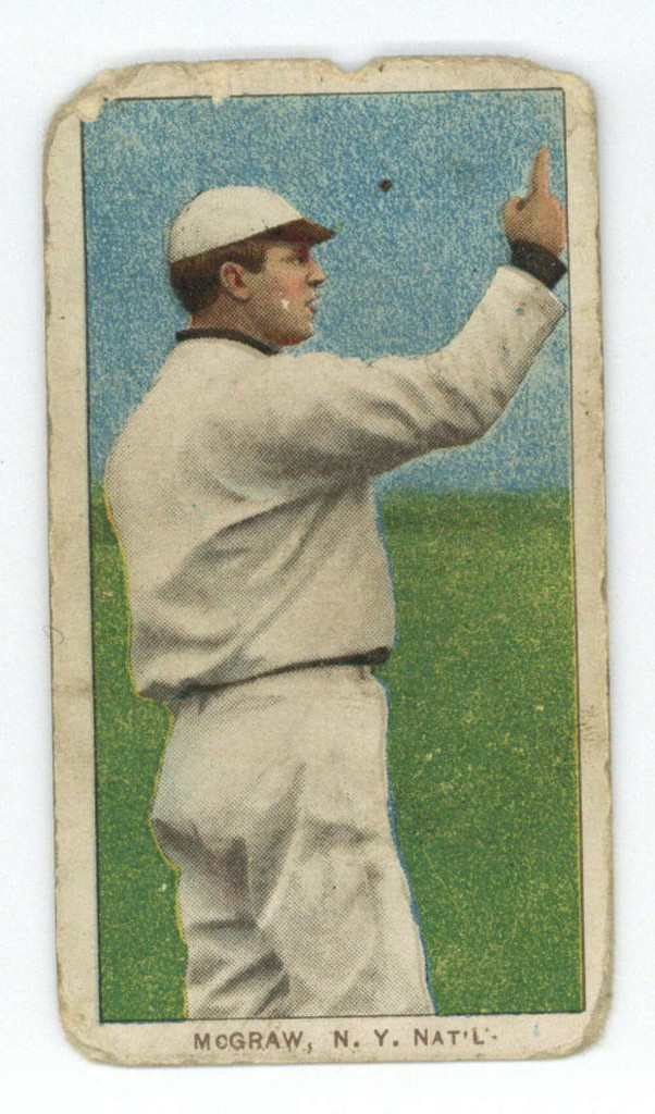 1909 T206 John McGraw New York Giants Sovereign 350 Poor Finger in Air