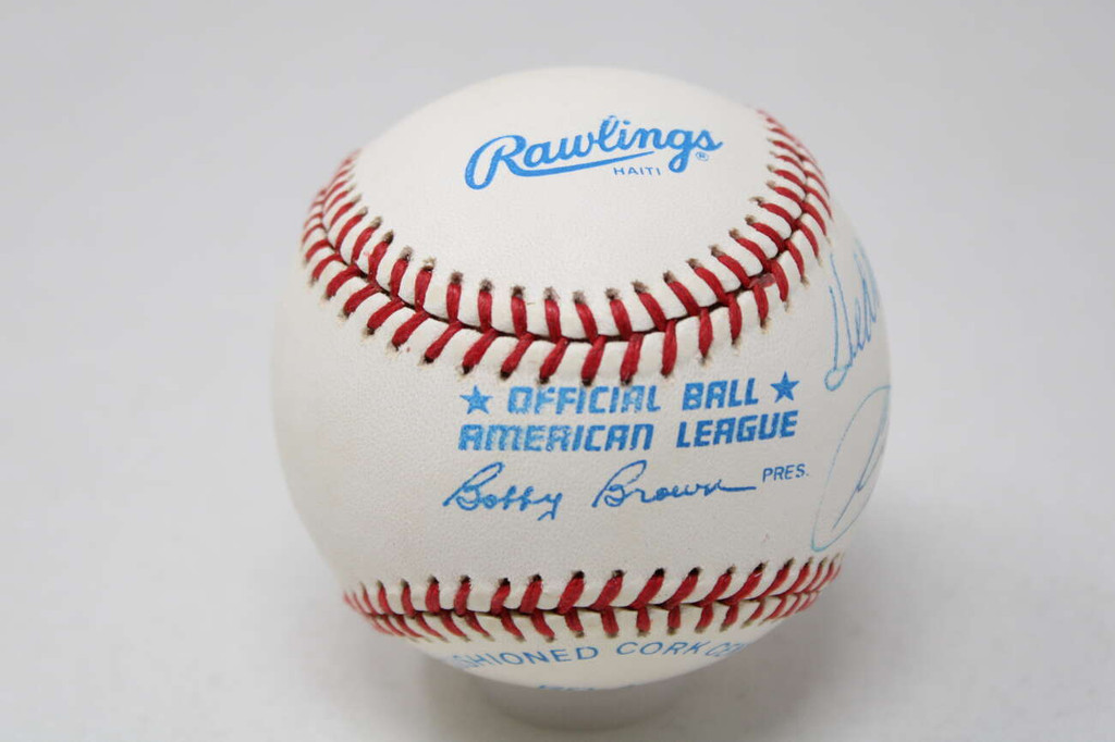 Mantle Yastrzemski Williams Robinson PSA/DNA Signed Auto Baseball Triple Crown ID: 452766