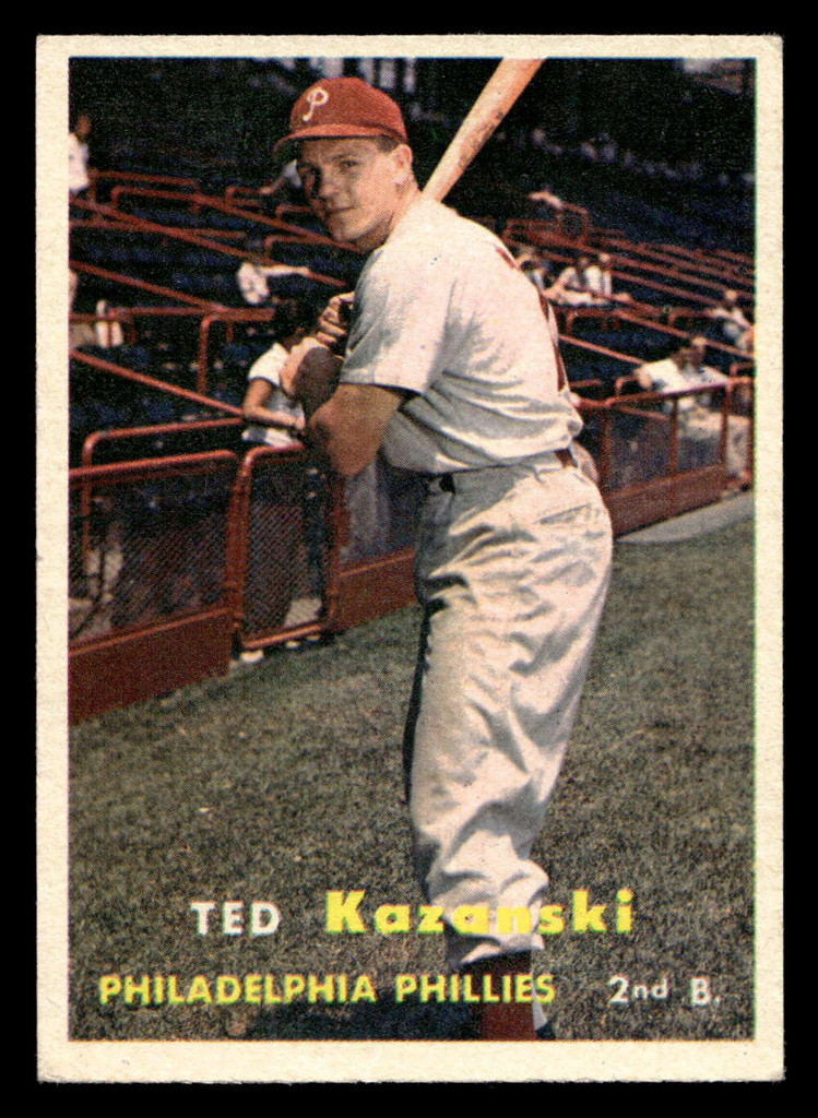 1957 Topps #27 Ted Kazanski Excellent+ MISCUT 