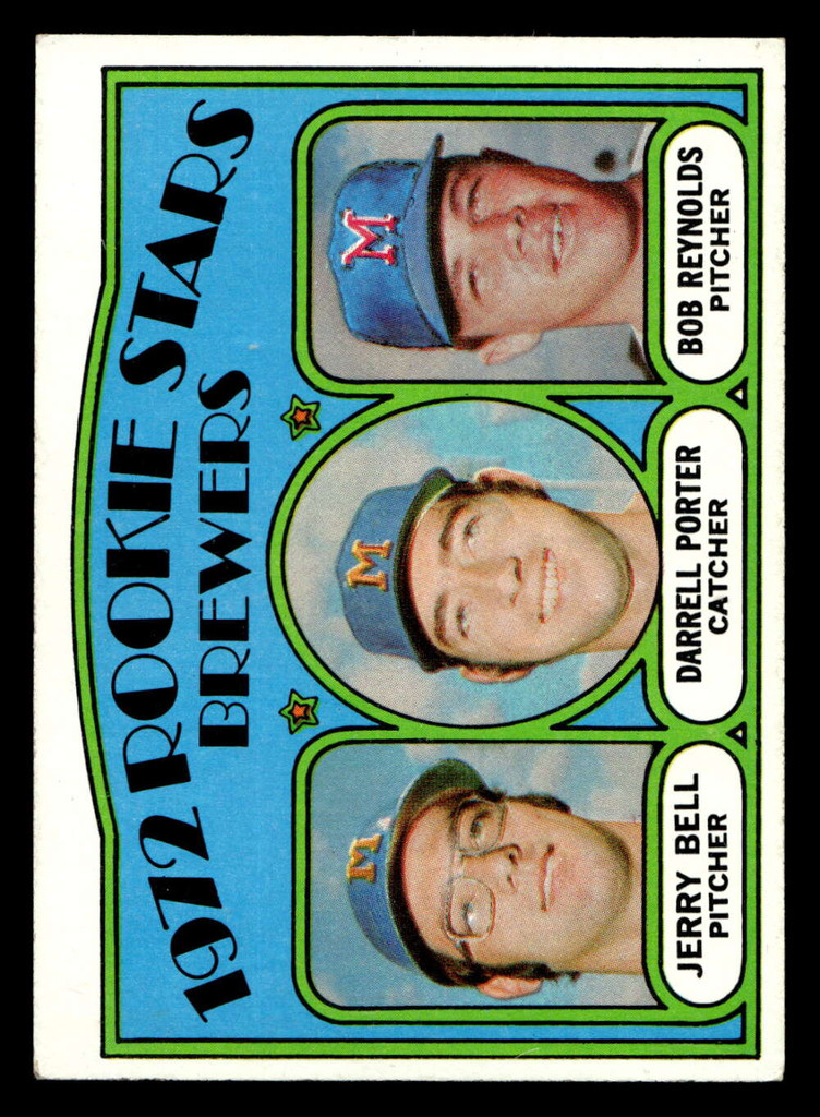 1972 Topps #162 Jerry Bell/Darrell Porter/Bob Reynolds Brewers Rookies Ex-Mint RC Rookie  ID: 462232
