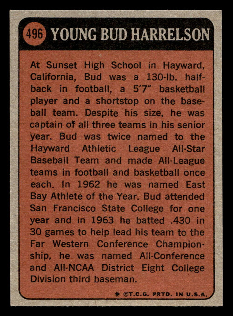 1972 Topps #496 Bud Harrelson Excellent+  ID: 462772