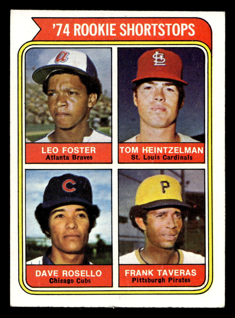 1974 Topps #607 Les Foster/Tom Heintzelman/Dave Rosello/Frank Taveras Rookie Shortstops Ex-Mint RC Rookie 