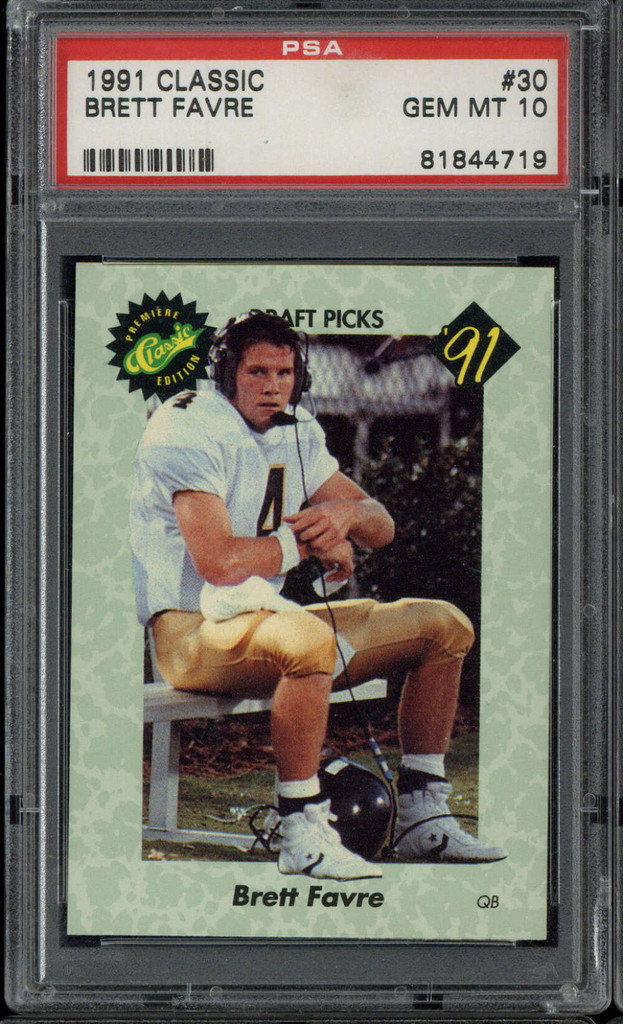 1991 Classic #30 Brett Favre Falcons PSA 10 Gem Mint Rookie RC