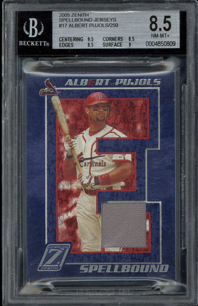 2005 Zenith Spellbound Jerseys #17 Albert Pujols Cardinals BGS 8.5 NM-Mint+
