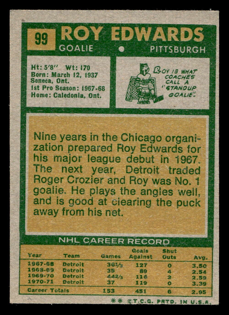 1971-72 Topps #99 Roy Edwards Excellent+ 