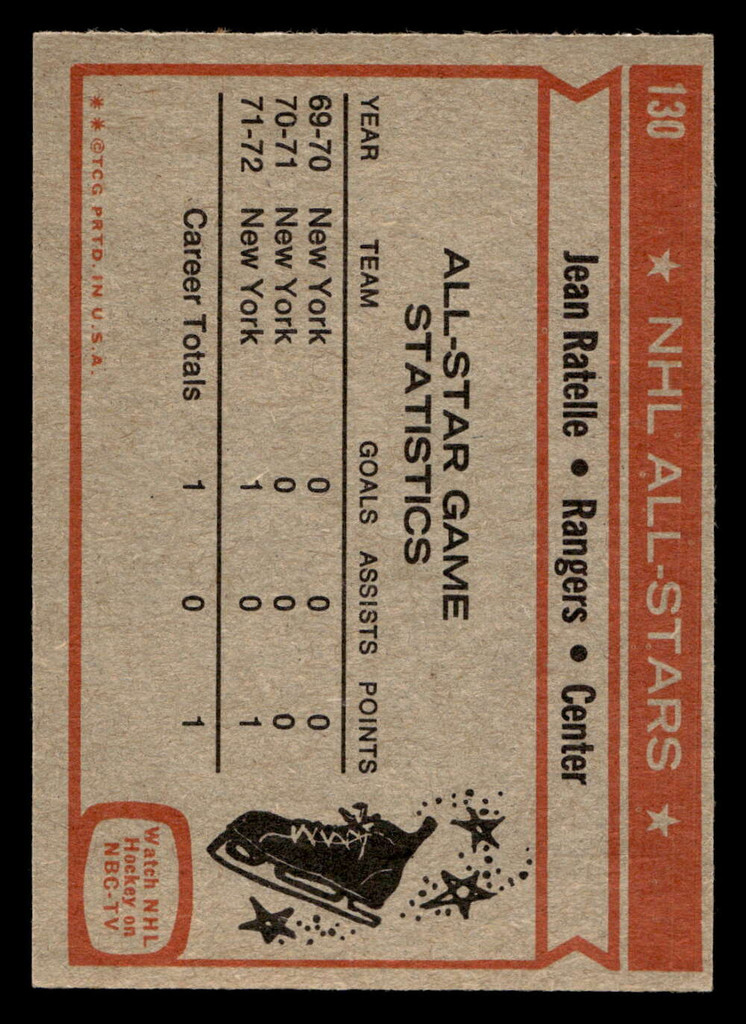 1972-73 Topps #130 Jean Ratelle AS Near Mint 