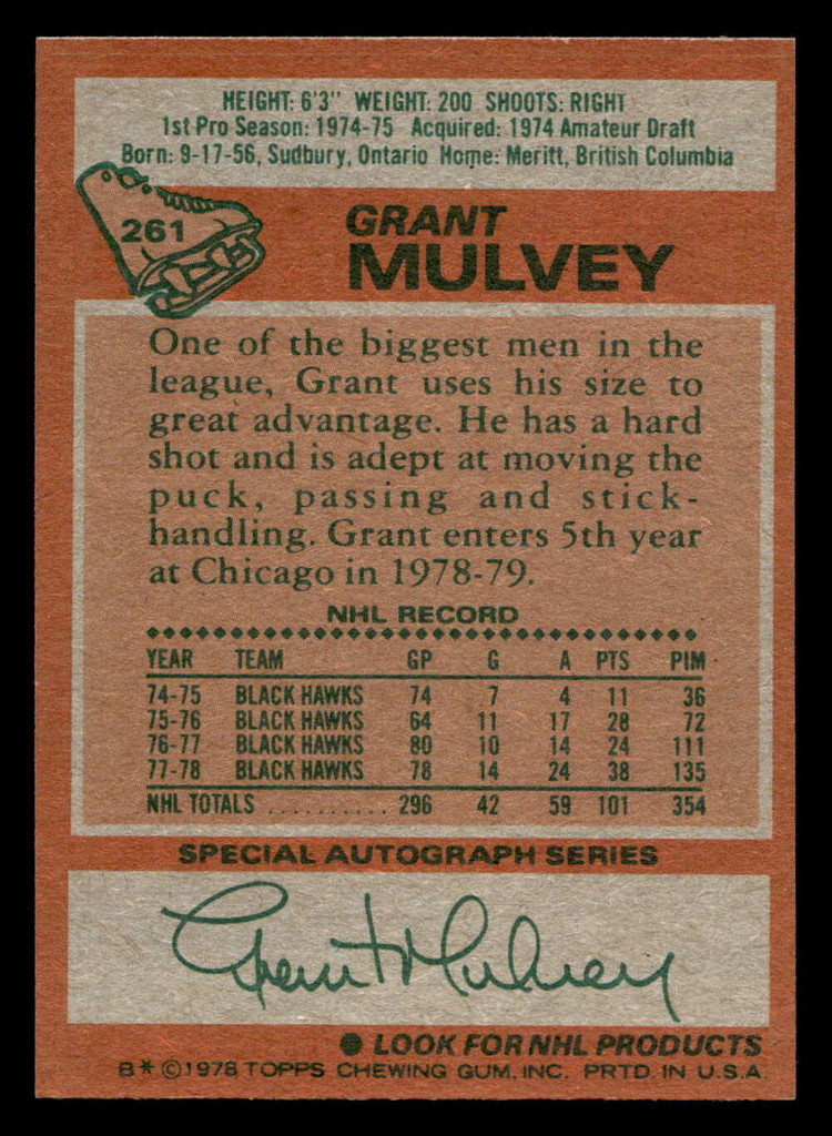1978-79 Topps #261 Grant Mulvey Ex-Mint  ID: 478010