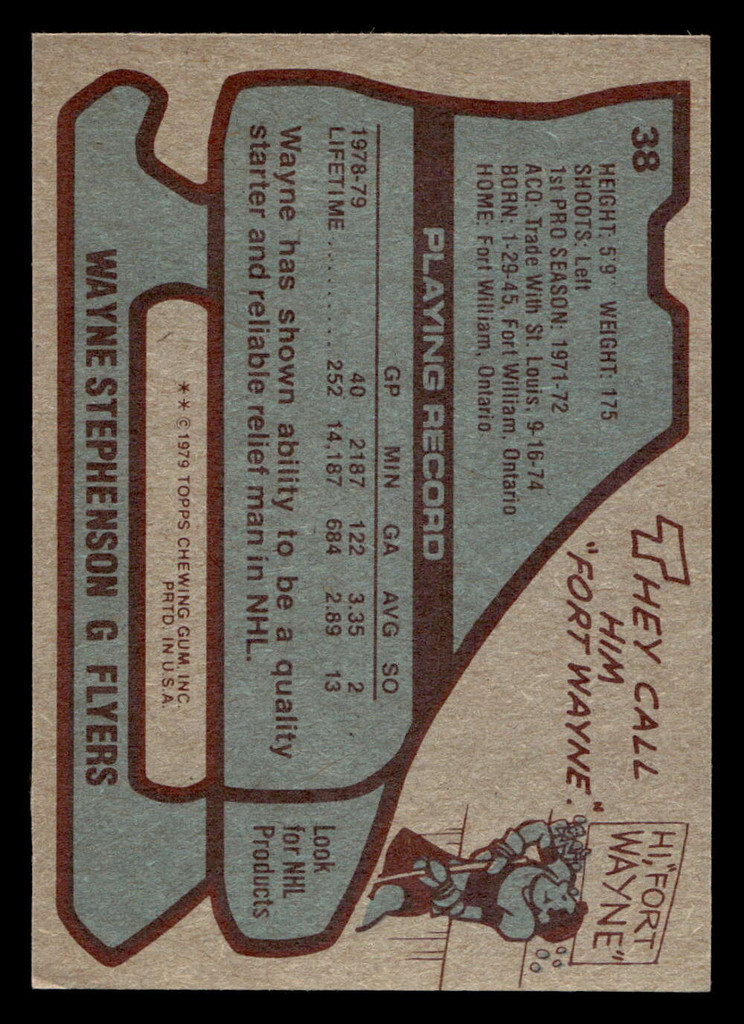 1979-80 Topps #38 Wayne Stephenson Very Good 