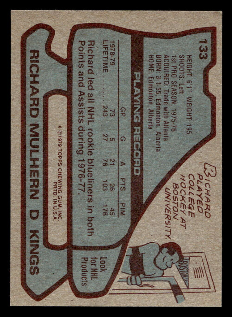1979-80 Topps #133 Richard Mulhern Ex-Mint 