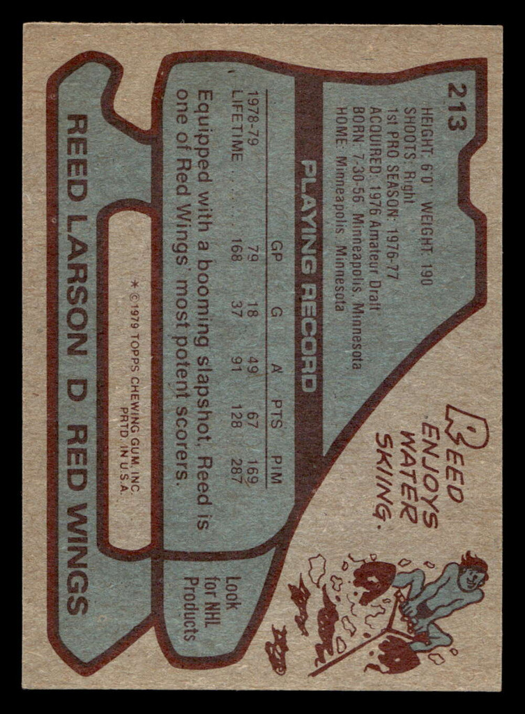 1979-80 Topps #213 Reed Larson Ex-Mint  ID: 478764
