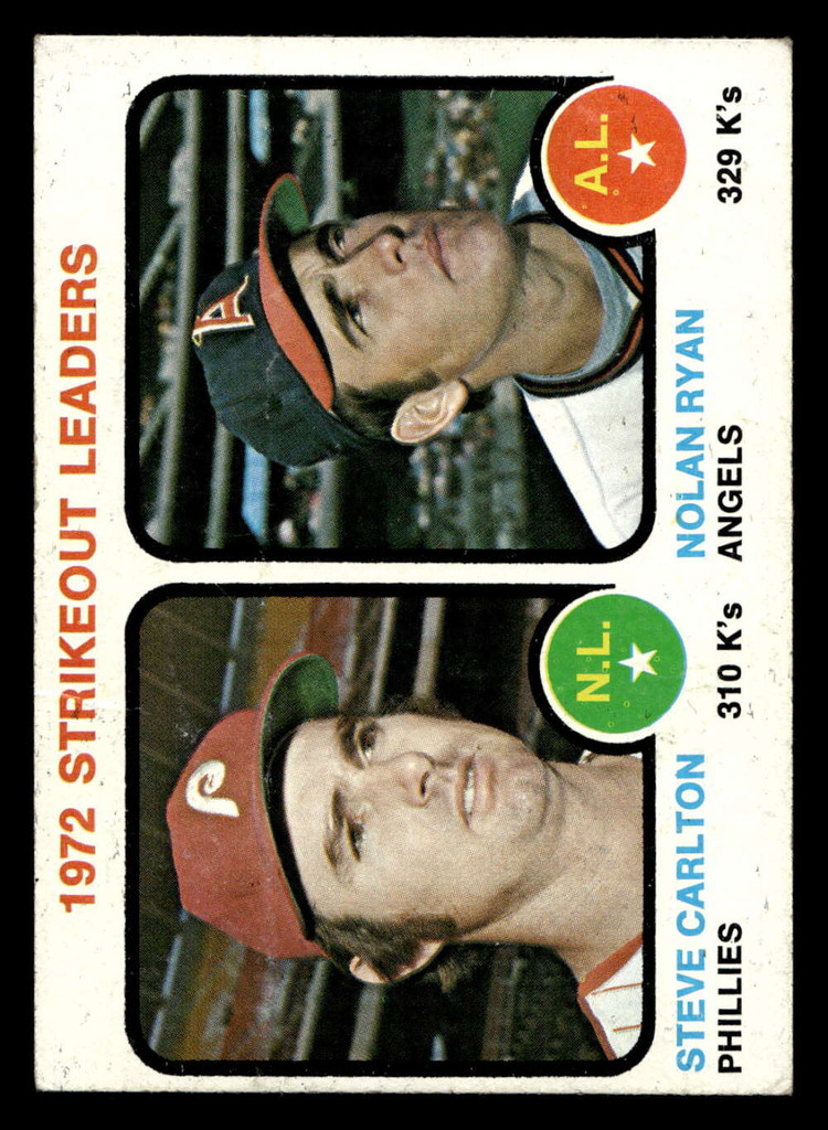 1973 Topps #67 Steve Carlton/Nolan Ryan Strikout Leaders Very Good  ID: 479721