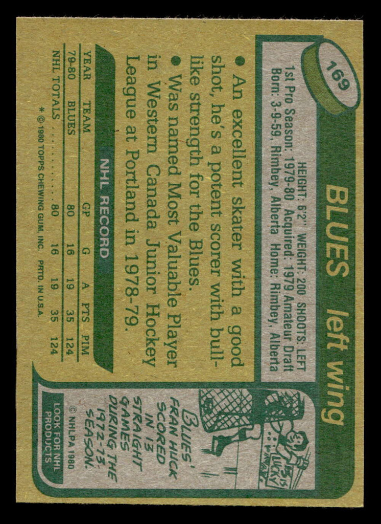 1980-81 Topps #169 Perry Turnbull Near Mint RC Rookie  ID: 480246