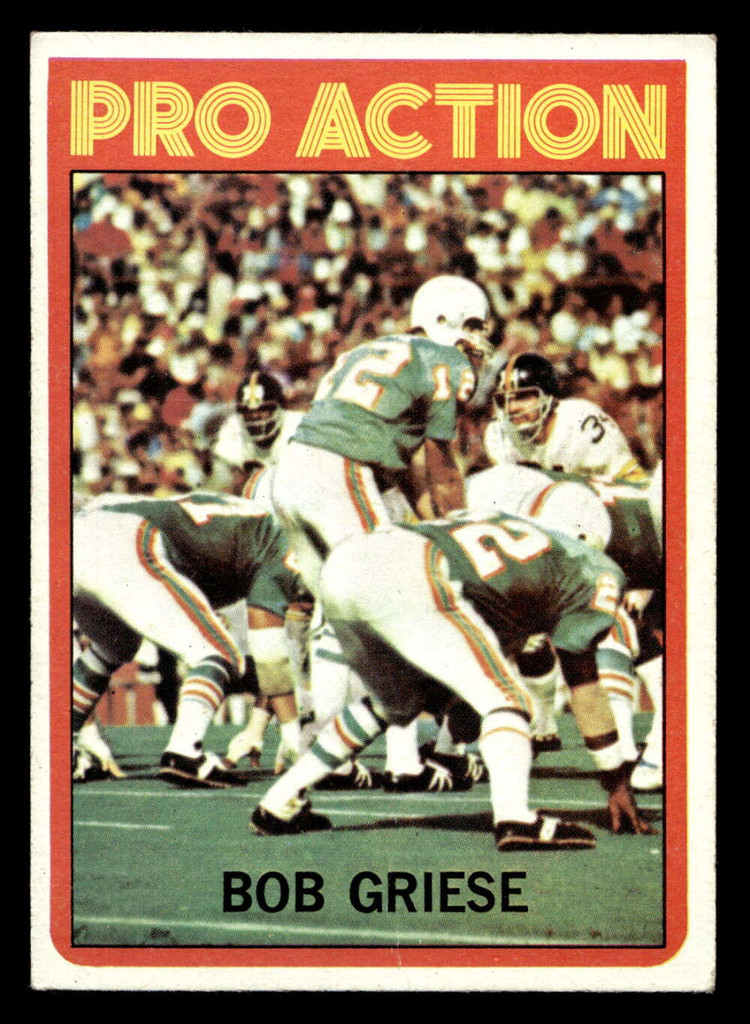 1972 Topps #132 Bob Griese IA Very Good  ID: 481495