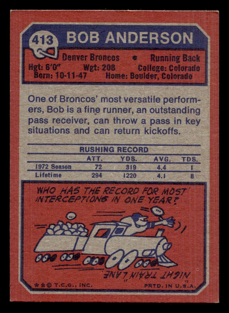 1973 Topps #413 Bob Anderson Ex-Mint  ID: 484242