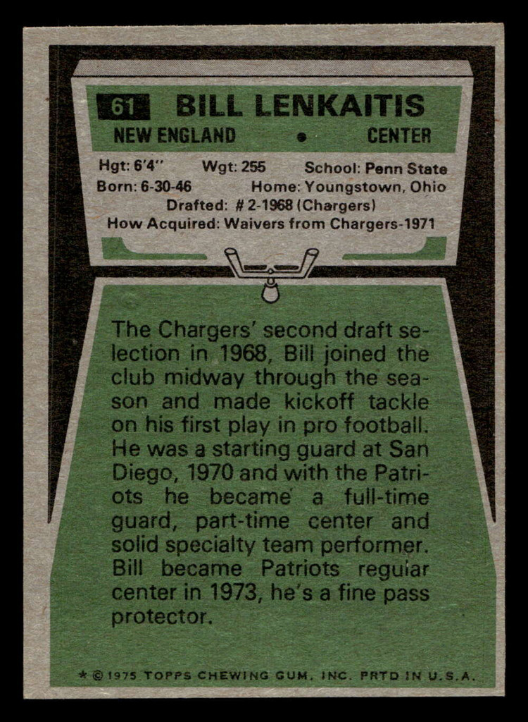 1975 Topps #61 Bill Lenkaitis Ex-Mint 