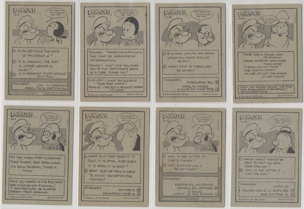 1959 Chix Confectionary (England)  Popeye  lot of 12/50 with 1 duplicate  #*sku36693