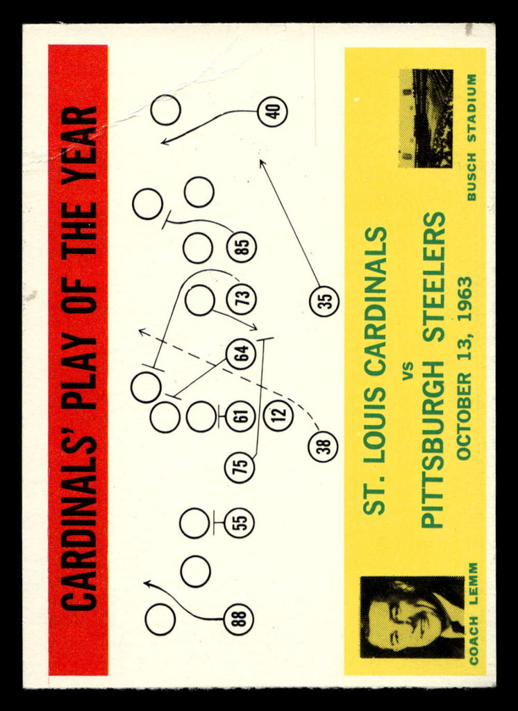 1964 Philadelphia #182 Wally Lemm Cardinals Play of the Year Very Good  ID: 488683