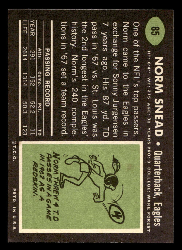 1969 Topps #85 Norm Snead Ex-Mint  ID: 488847