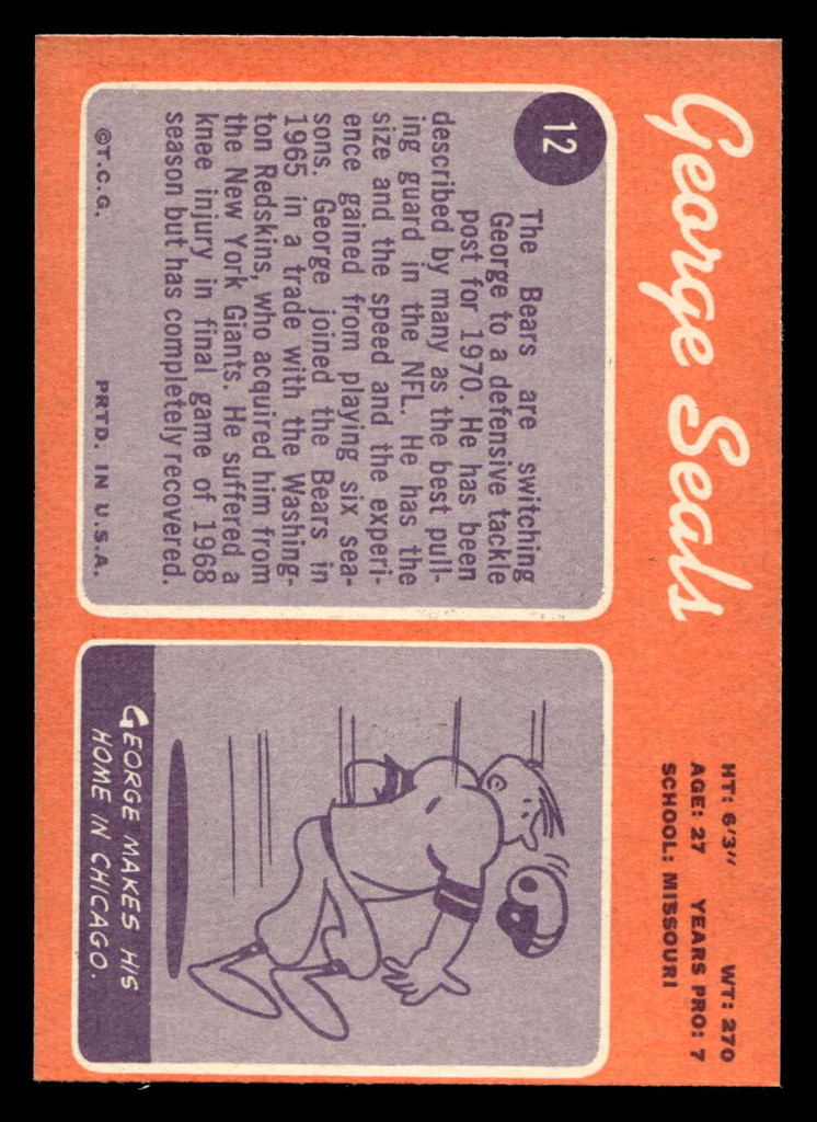 1970 Topps #12 George Seals Near Mint RC Rookie  ID: 490183