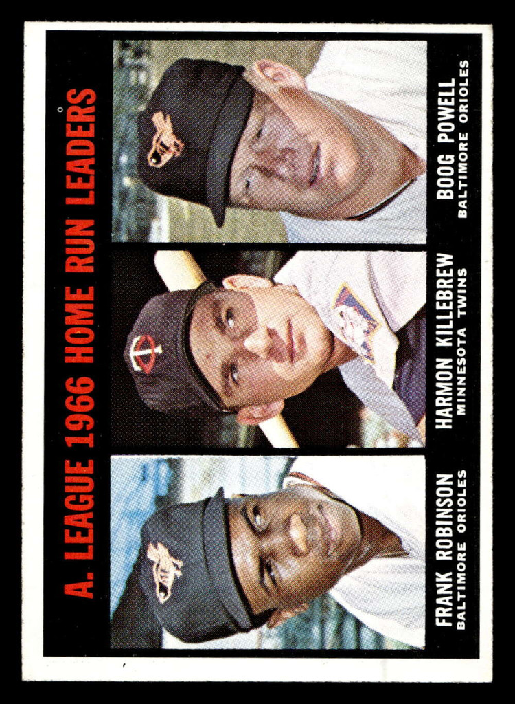 1967 Topps #243 Frank Robinson/Harmon Killebrew/Boog Powell AL Home Run Leaders Near Mint  ID: 493423