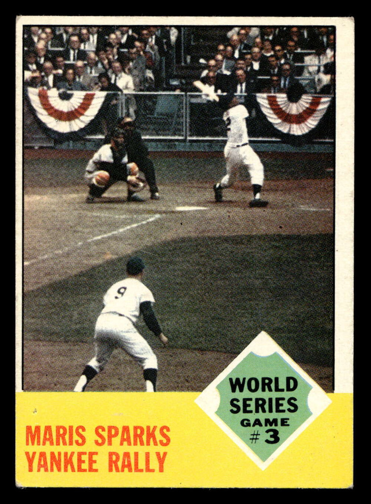1963 Topps #144 World Series Game 3 Maris Sparks Yankee Rally VG-EX  ID: 496023