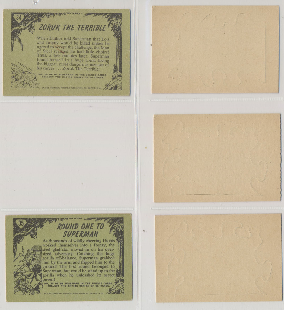 1968 A & BC England Superman in the Jungle  Lot of 10/66 and 3/16 die-cuts  #*sku36721