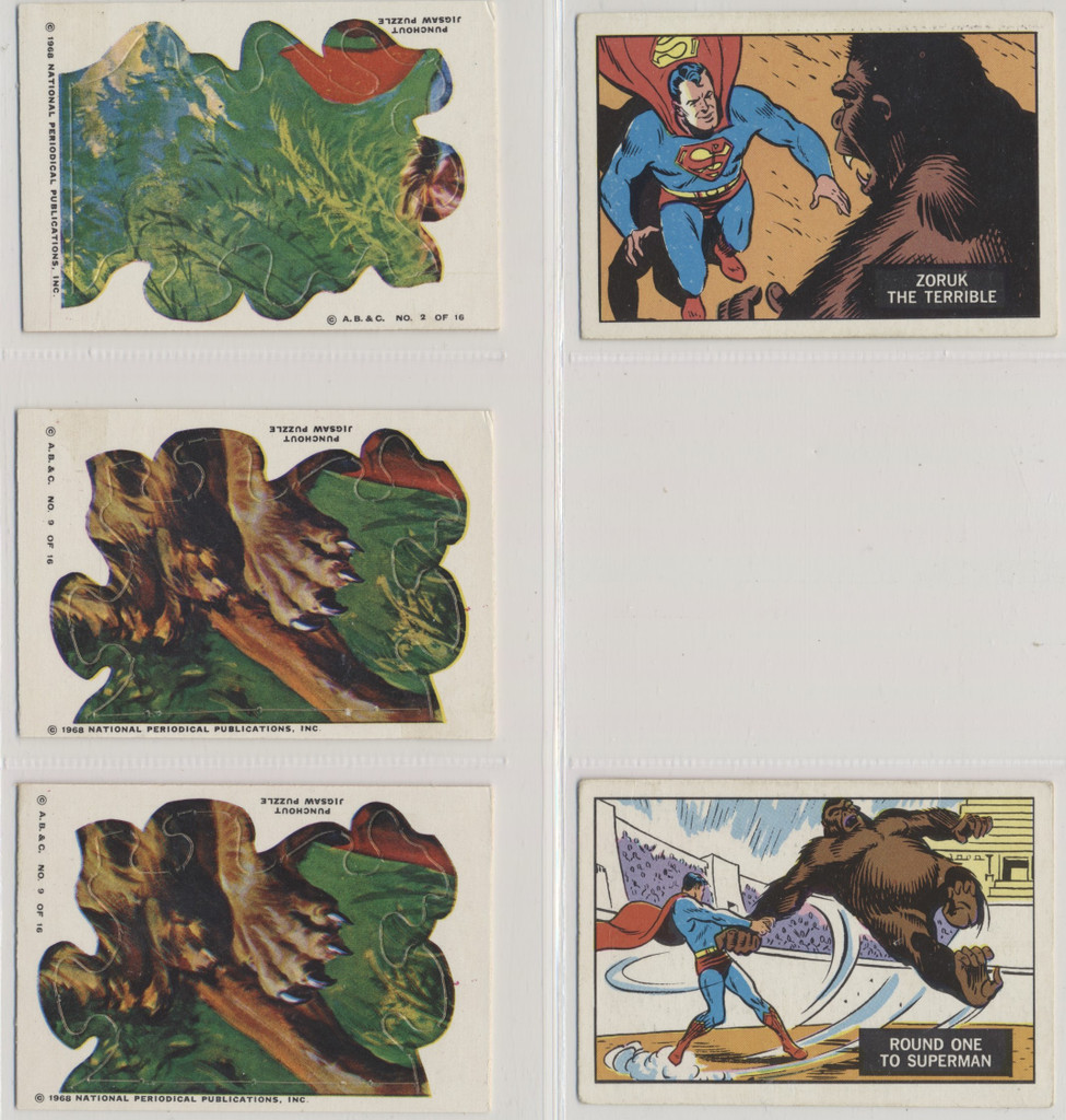 1968 A & BC England Superman in the Jungle  Lot of 10/66 and 3/16 die-cuts  #*sku36721