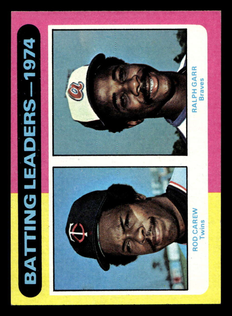 1975 Topps Mini #306 Rod Carew/Ralph Garr Batting Leaders Ex-Mint 