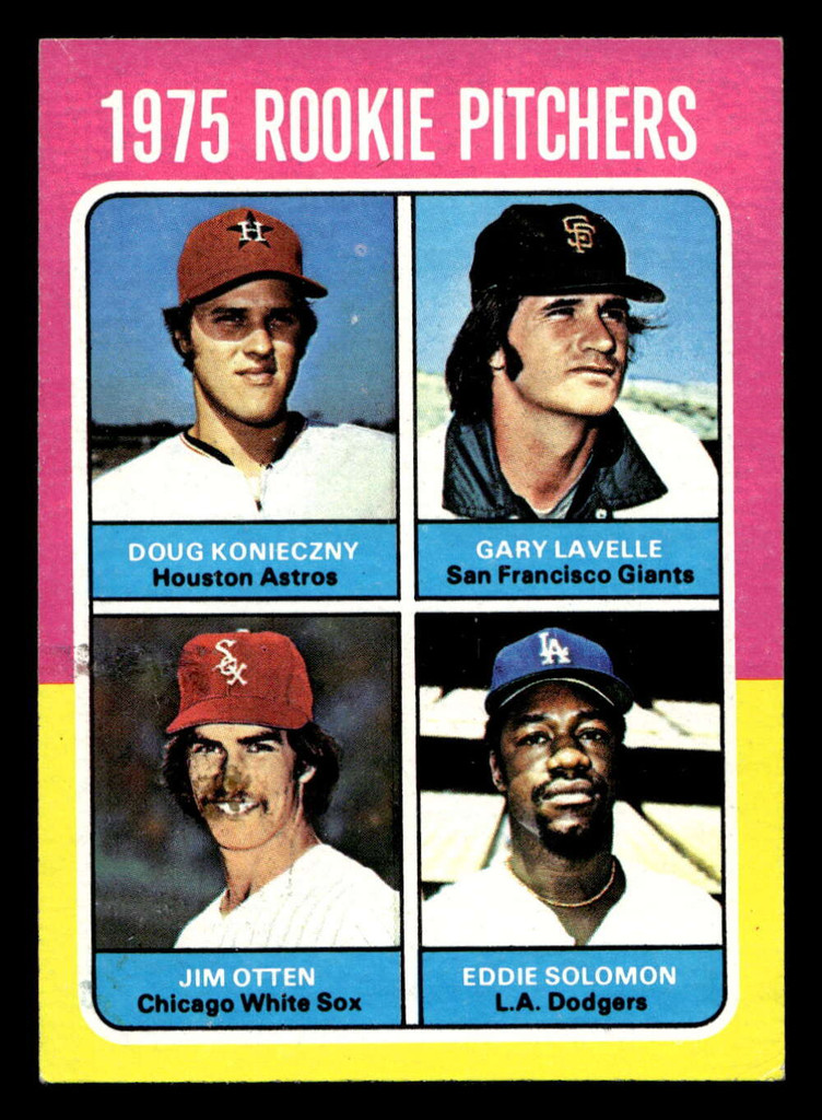 1975 Topps Mini #624 Rookie Pitchers Gary Lavelle/Doug Konieczny/Jim Otten/Eddie Solomon Excellent+ RC Rookie  ID: 496907