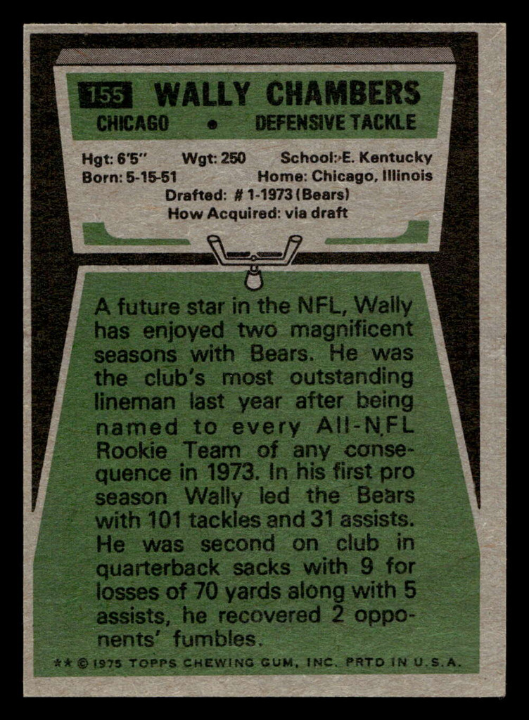 1975 Topps #155 Wally Chambers Ex-Mint  ID: 497180
