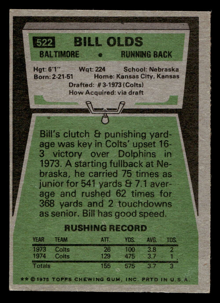 1975 Topps #522 Bill Olds Ex-Mint  ID: 498446